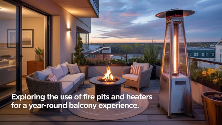Exploring the Use of Fire Pits and Heaters for a Year-Round Balcony Experience